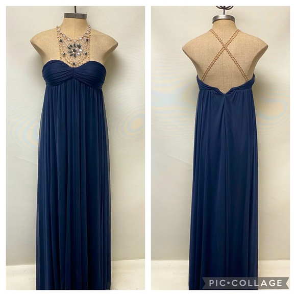 Adrianna Papell empire waist top jewels long gown - Picture 8 of 12